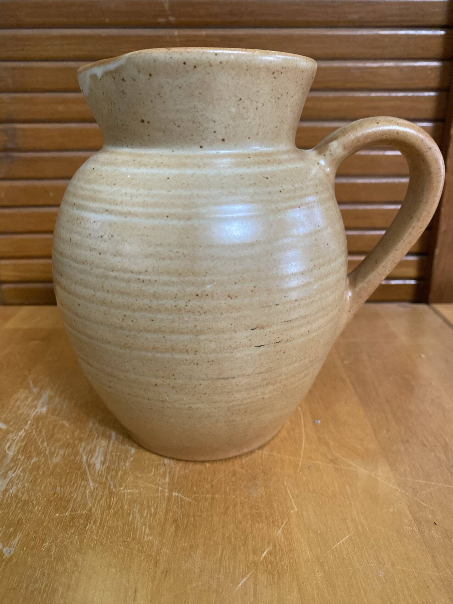 Old pichet gres village beige 1960s made in france vintage #e33