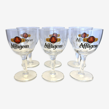 6 Affligem beer glasses