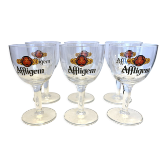 6 Affligem beer glasses