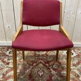 Suite de 6 chaises 1950 en hêtre massif