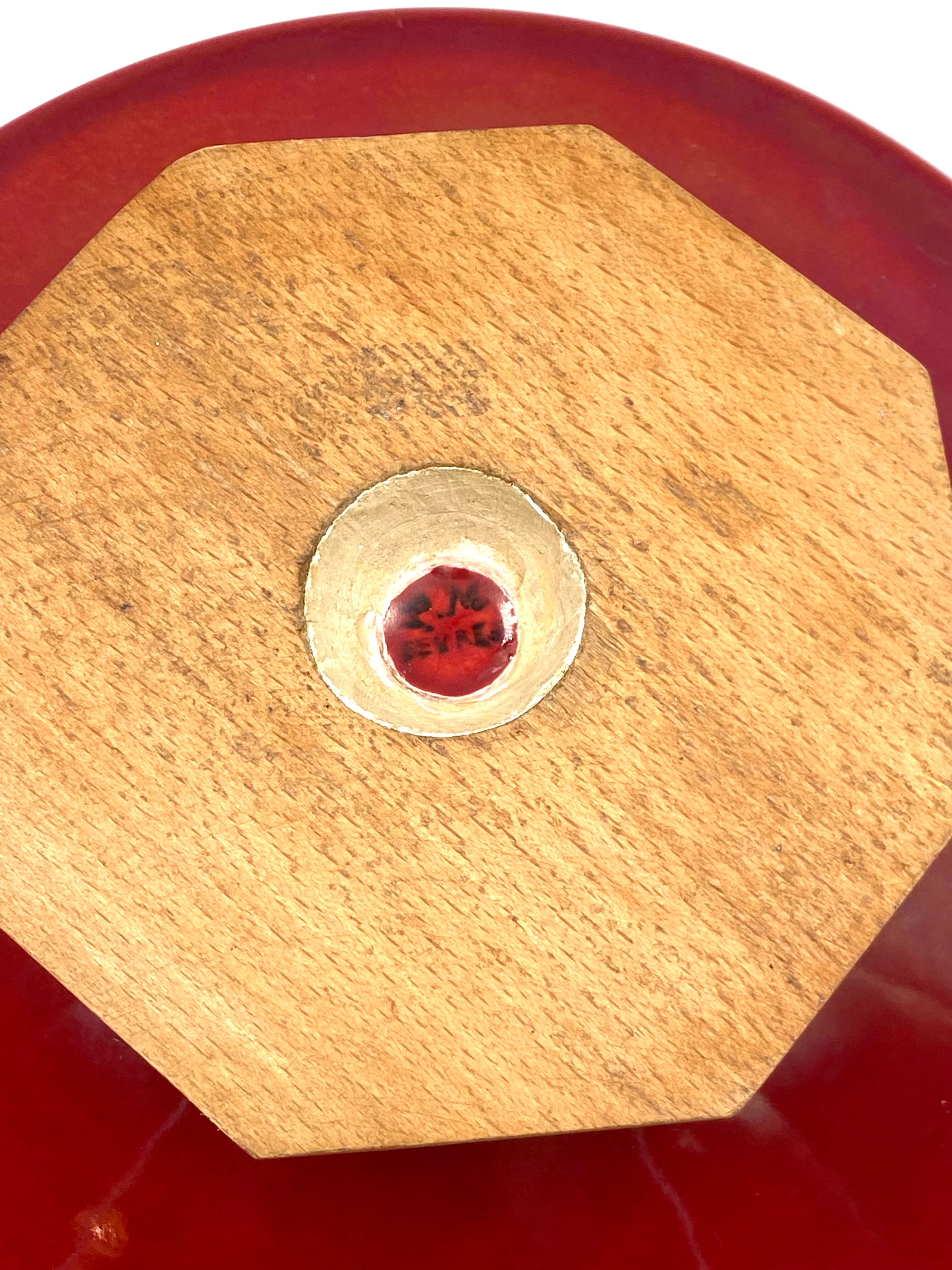 Modern red vide poche / centerpiece, Sevres France 1940s