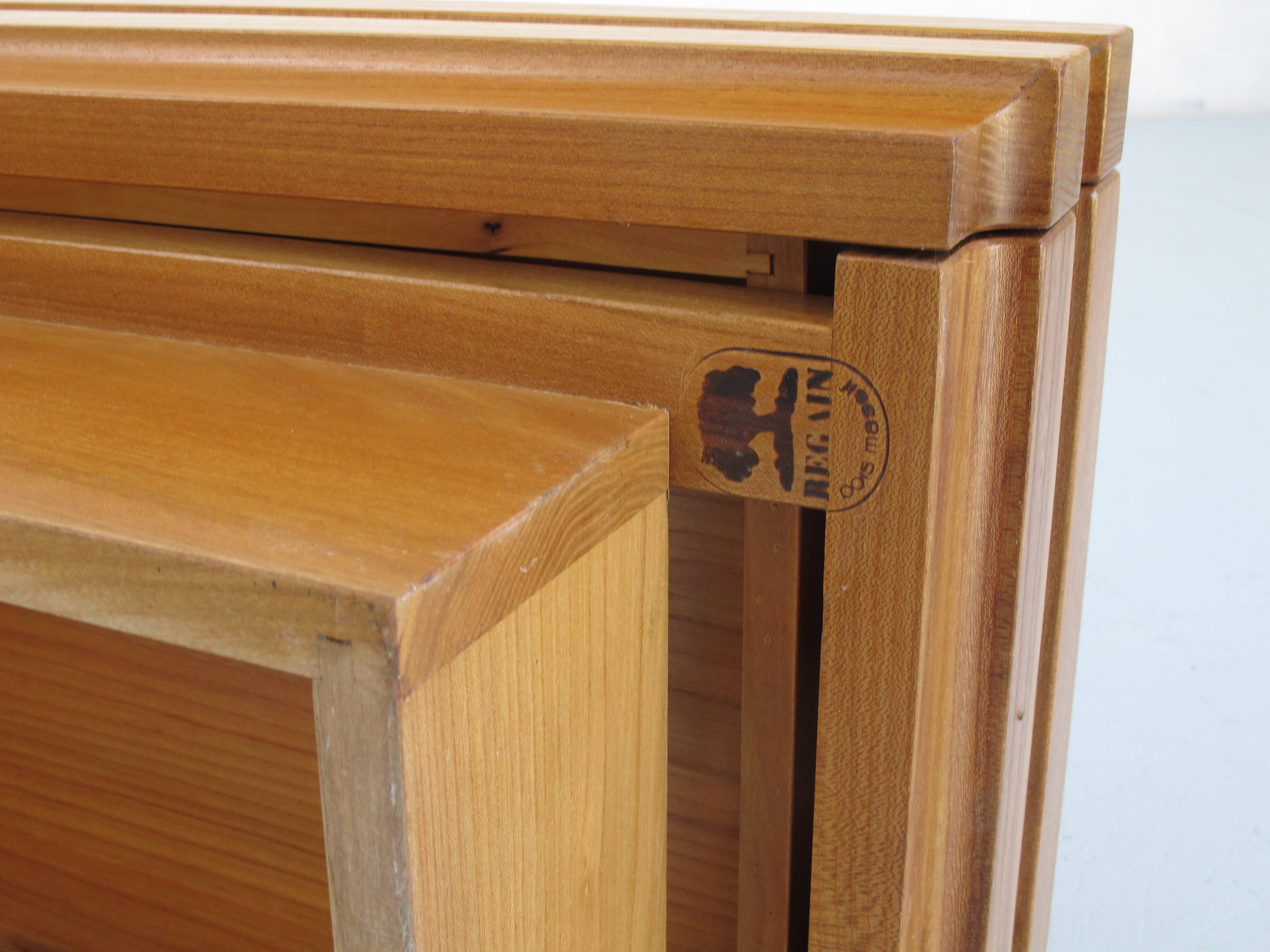 140 cm bed and bedside tables in certified solid elm regain