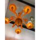 Contemporary Translucent Orange Murano Glass Chandelier