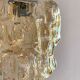 Pair of vintage amber glass pendant lamps