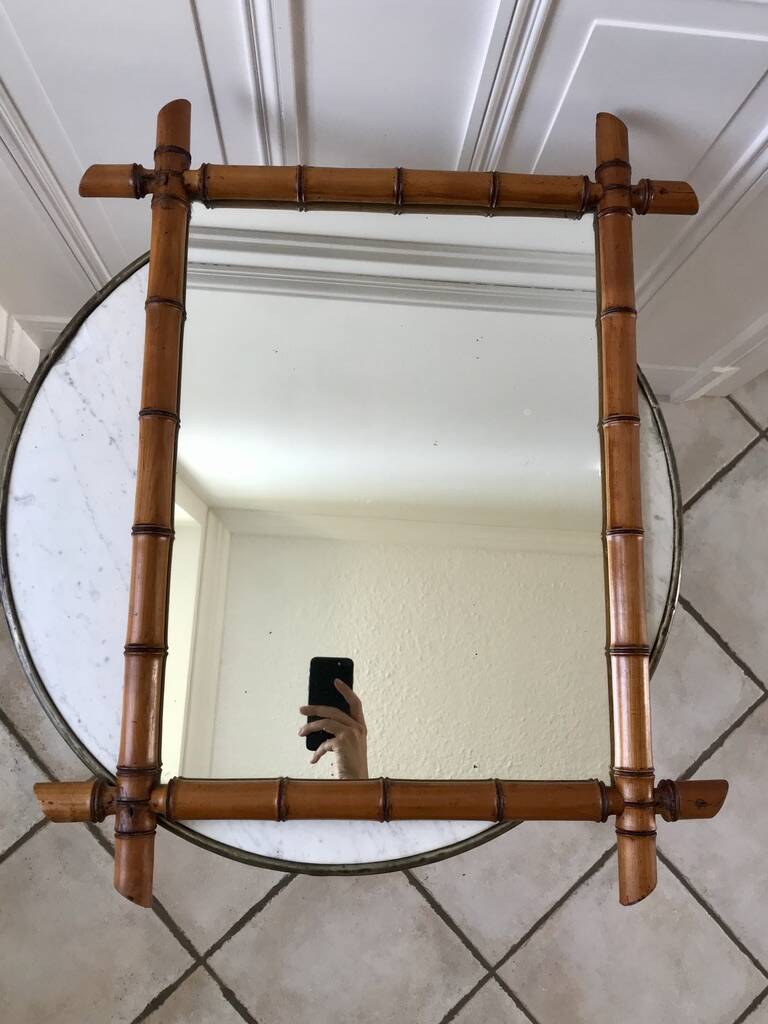 Barber mirror style bamboo XXth
