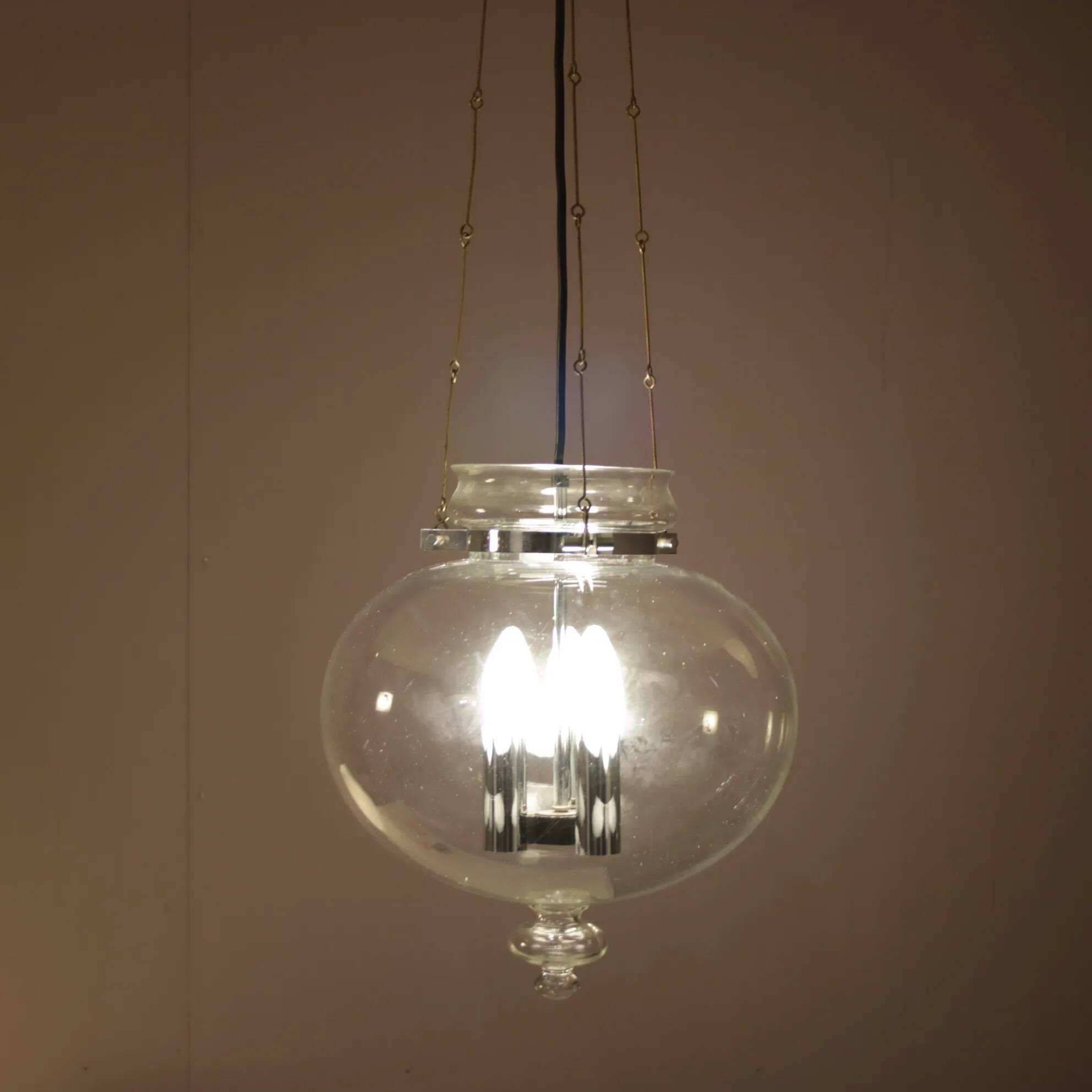 Lampe suspendue des années 1960 par Herbert Proft pour Glashütte Limburg, Allemagne