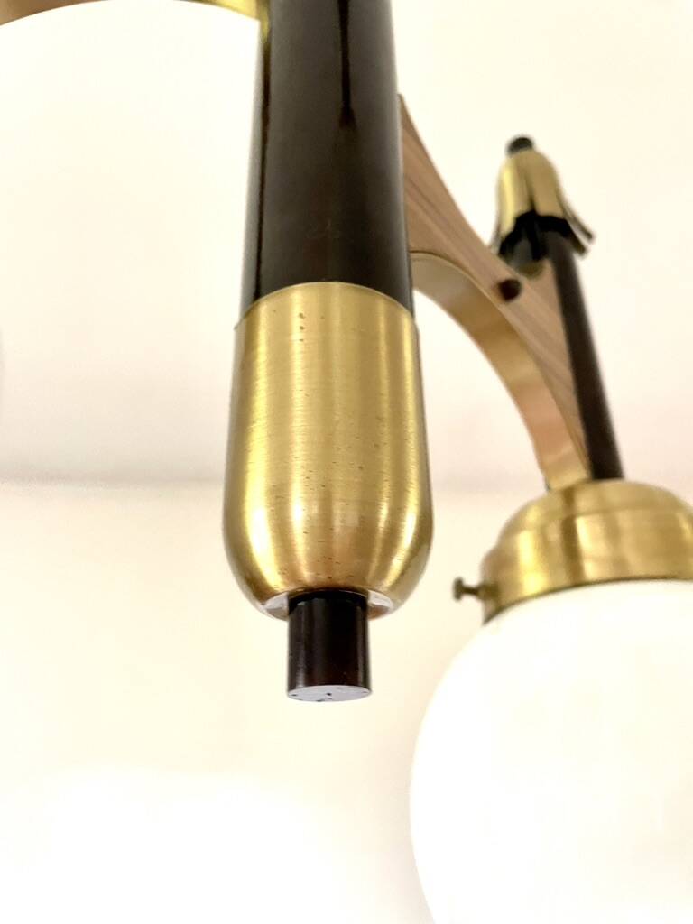 Lustre cascade de 3 globes Targetti 1950