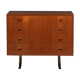Retro teak 1960s danish chest of drawers on metal legs