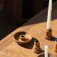 Circular teak monoxyle candle holder D12 H3