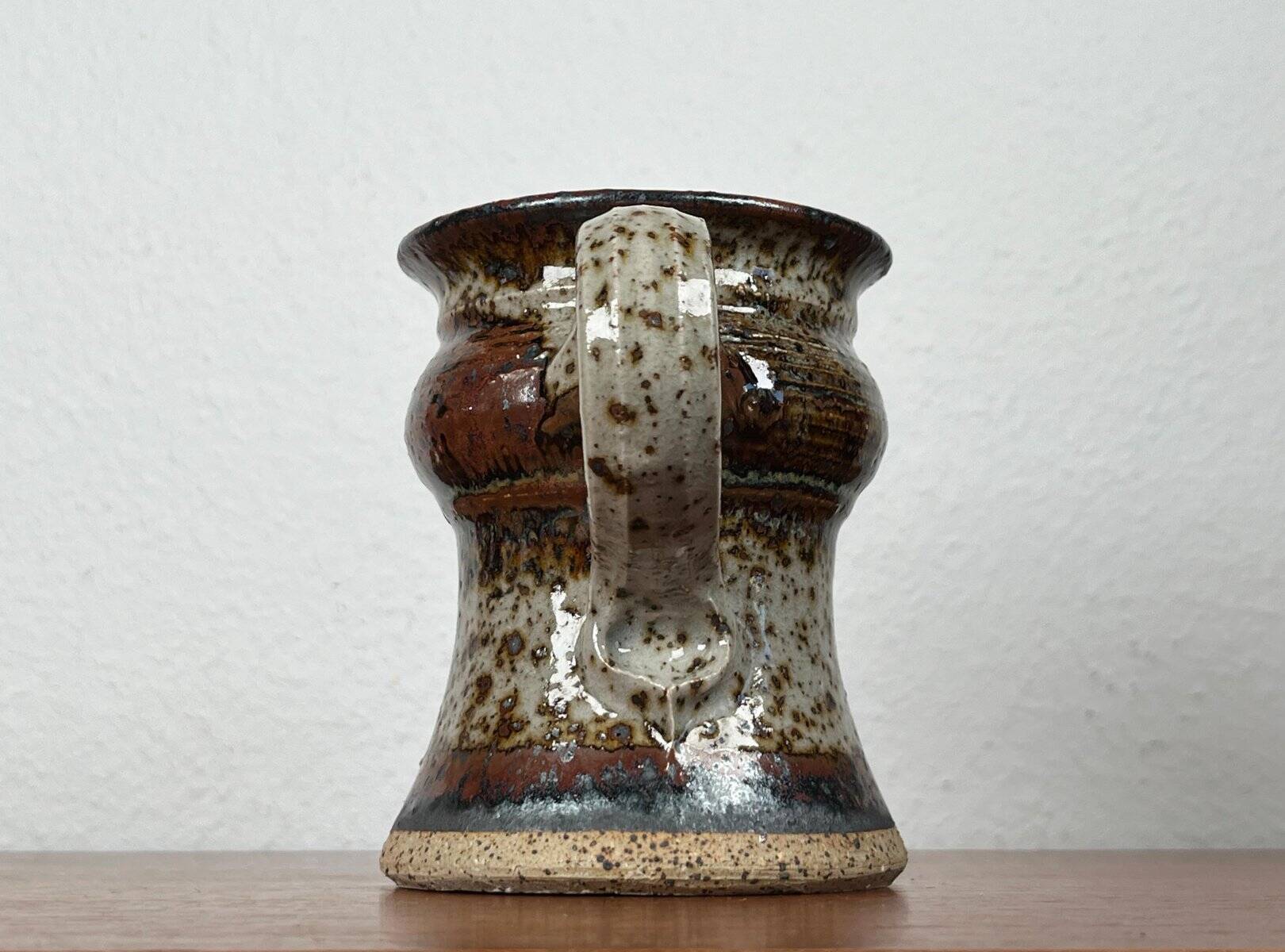 Ceramic workshop carafe vase from mid-century Danish design by Erik Askholm, 1960s.