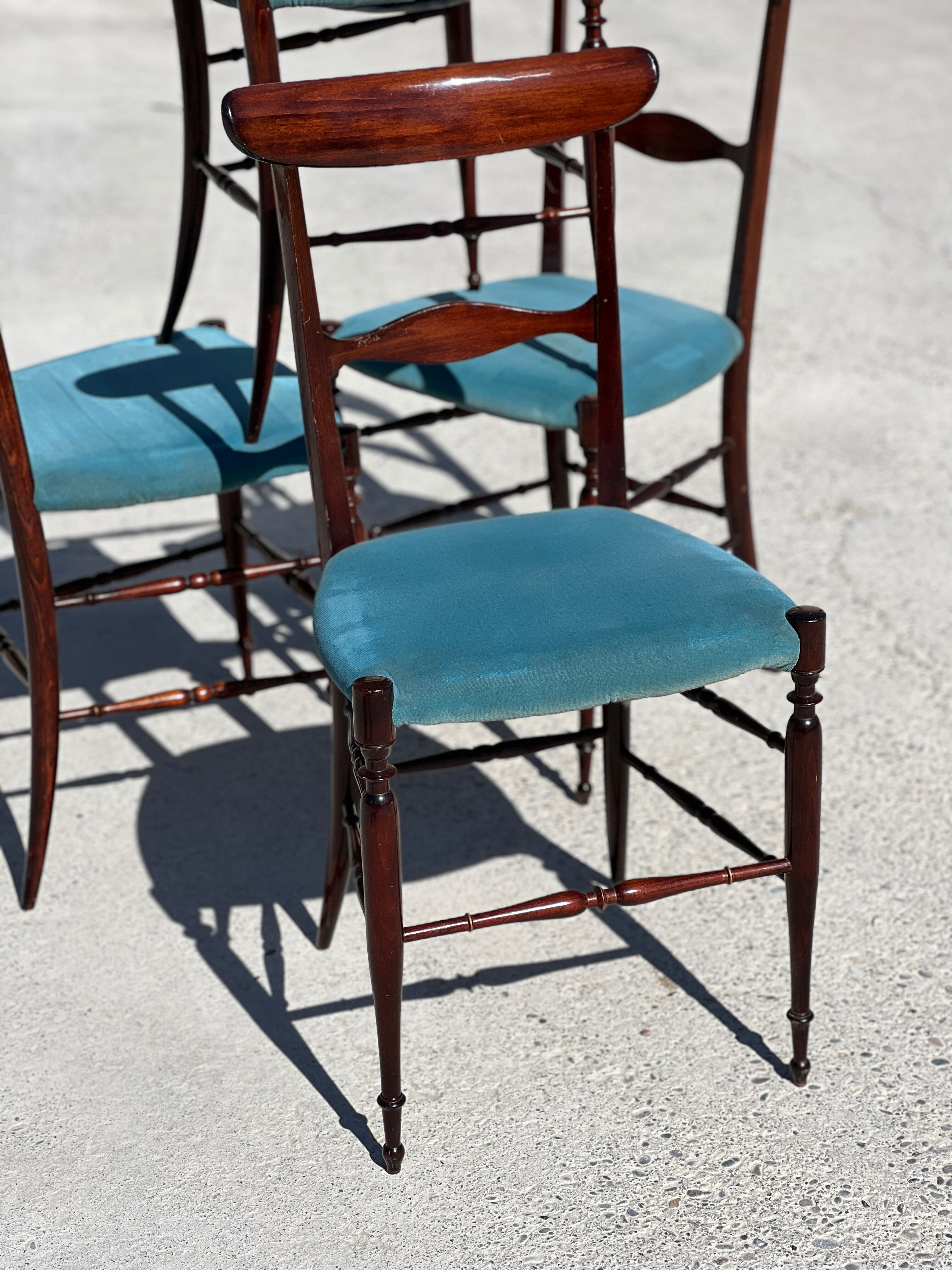 Set of 4 Campanino Chiavari chairs for Fratelli Levaggi 1950
