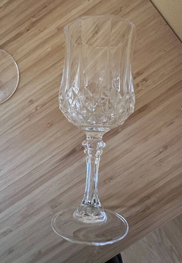 12 grands verres 21 cl ''Lonchamp'' Cristal d'Arques Vintage