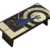 Vintage plant table small side table with rosewood tiles