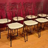 8 wrought iron chairs
