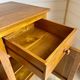 Vintage wooden desk with 1 drawer and 1 door.