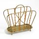 Rare Mid Century Modern magazine rack made of solid brass and genuine bambo