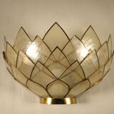 Mother-of-pearl and brass wall lamp