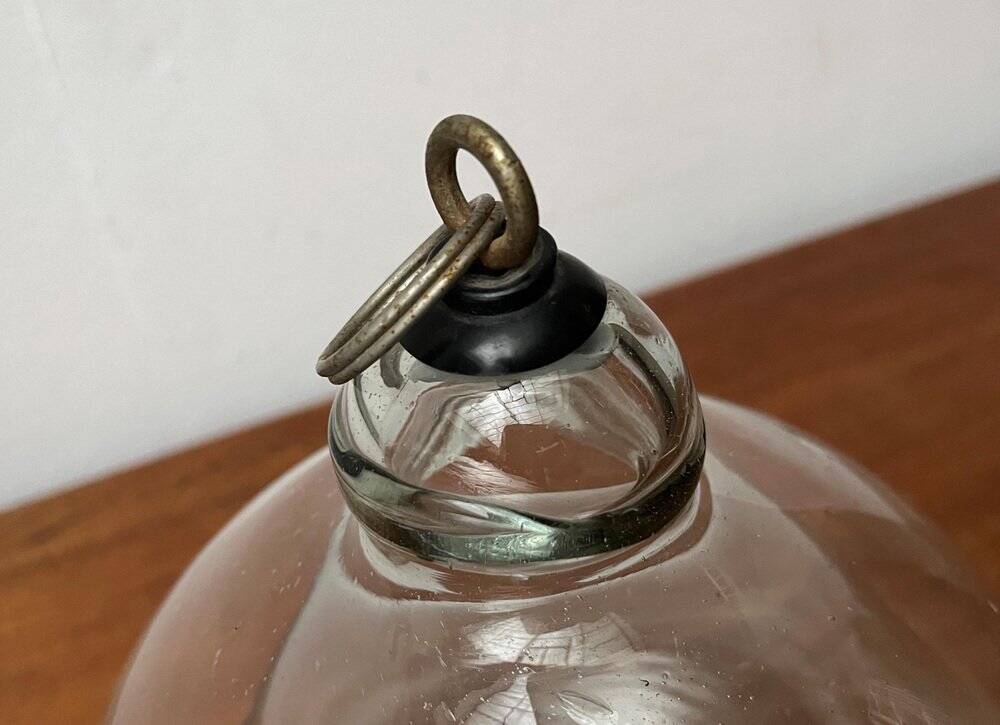 Mid-century glass hanging planter, 1960s