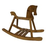 Vintage rocking horse 60s pinewood design minimalist design