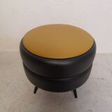 Vintage skai pouffe