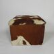 Vintage pouffe, storage chest upholstered in cowhide, Netherlands 1950s