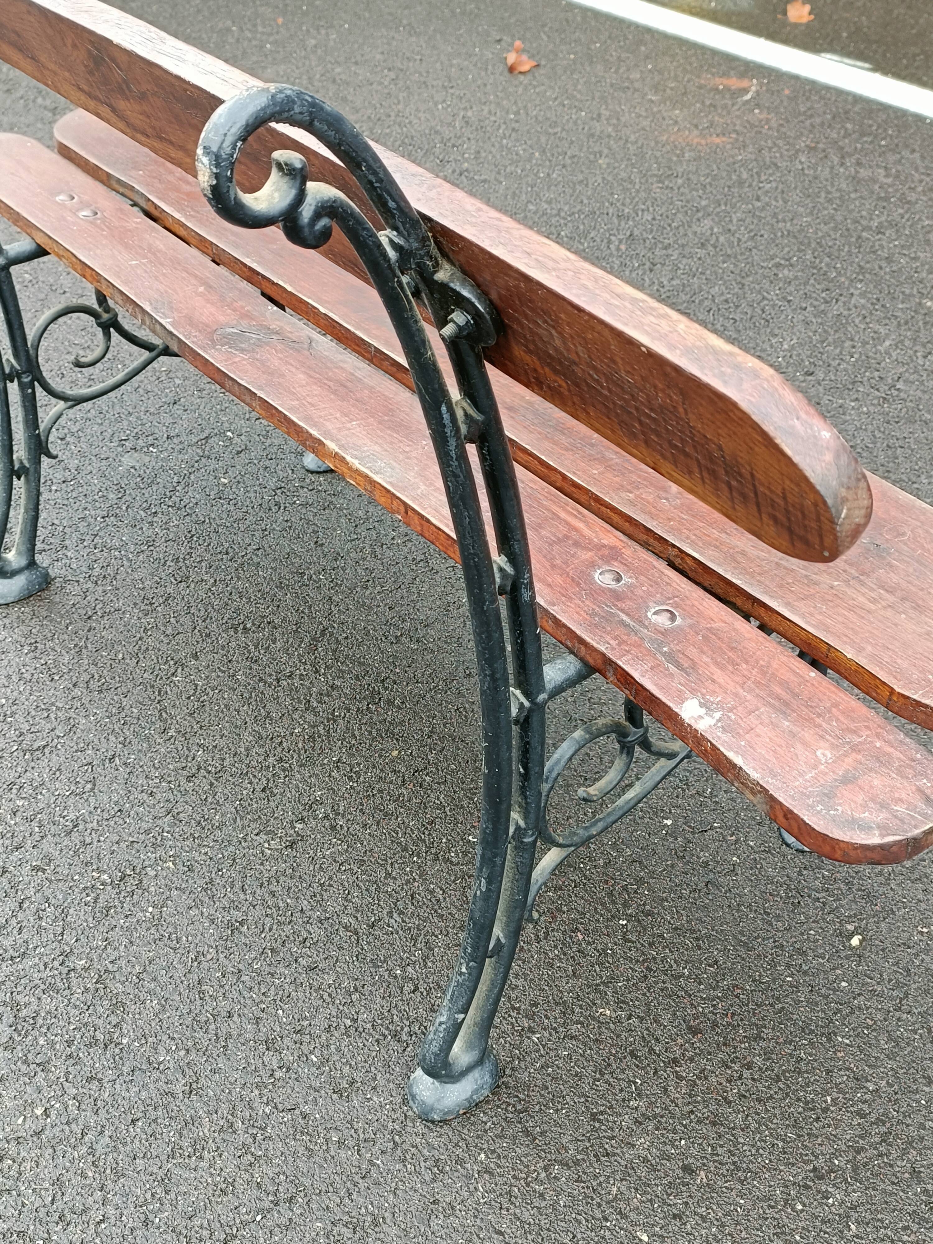 Old garden bench cast iron legs