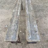 Pair of foldable benches guinguette style