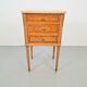 Vintage French Bedside Table with Marble Top and Brass Ornaments, 1920s