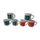 6 MUGS vintage flowers LOTUS 562112 Arcopal FRANCE orange blue