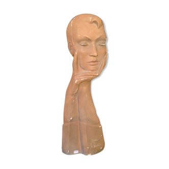 Plaster advertising bust for Christian Dior gloves