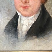 Oil on canvas mounted on panel "portrait of a young man" 19th century