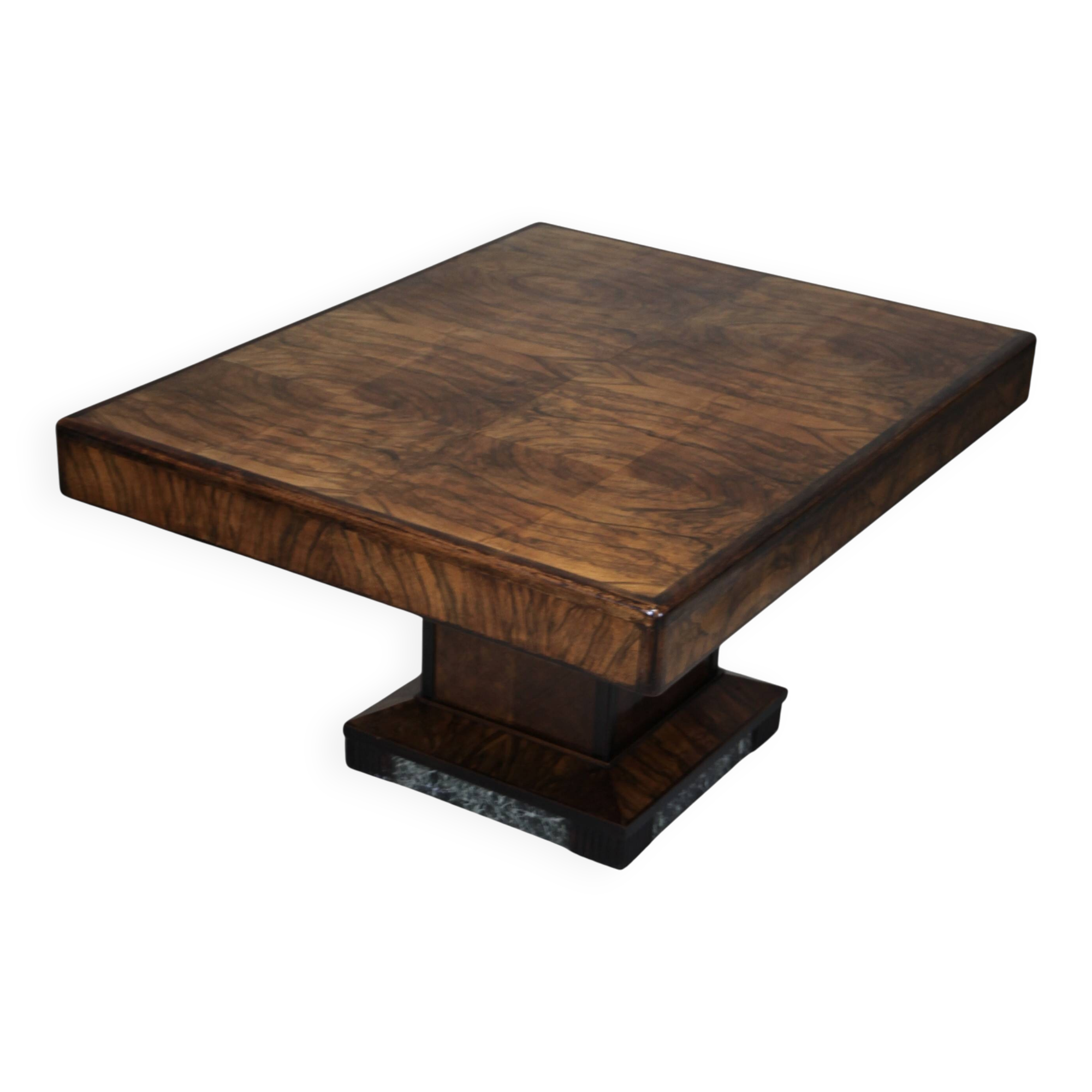 Art Deco Dining Table in Walnut Burl, 1930s