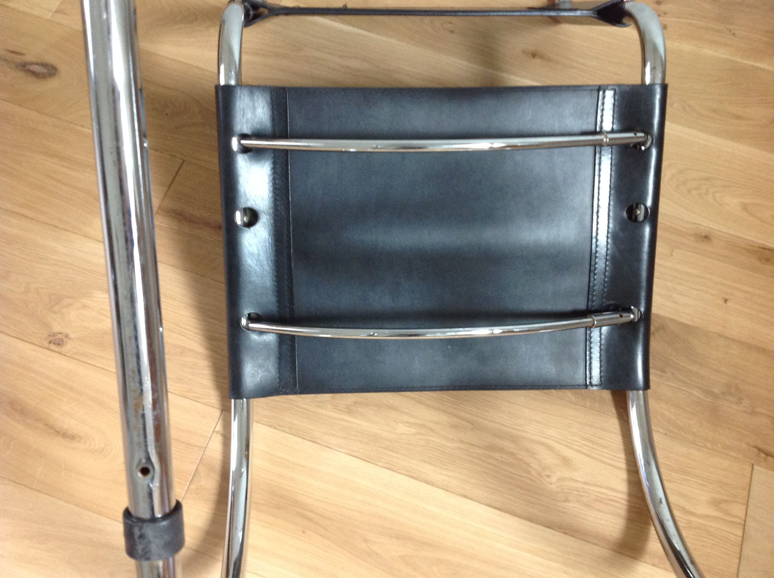 Mies Van Rohe chrome and leather chair