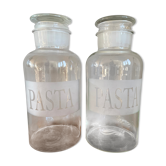 Set of 2 Large Glass Pasta Jars with Stopper Lids, 4 Litre Pasta Containers