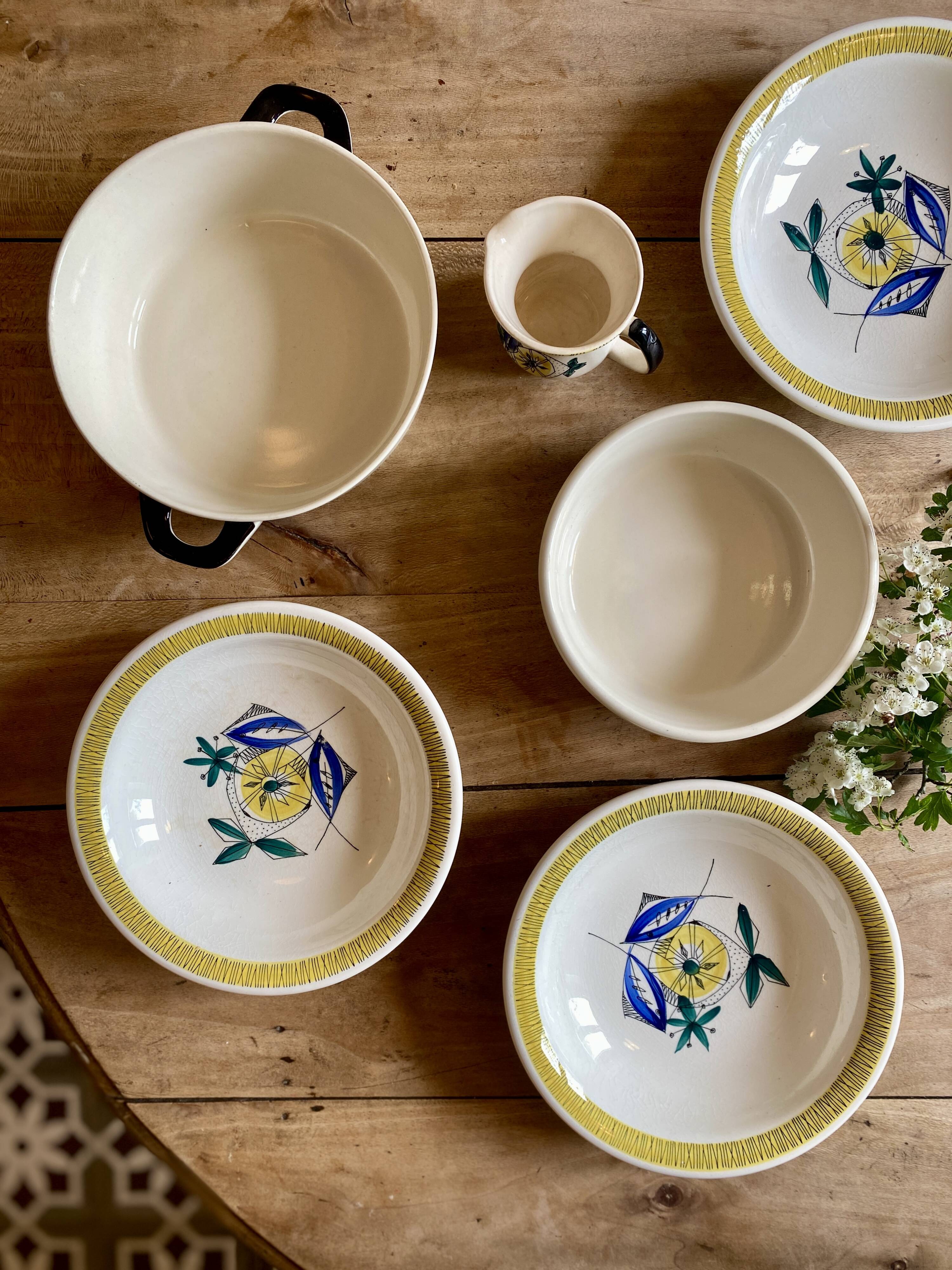 Set of 5 vintage serving dishes from the Flamingo series by Stavangerflint