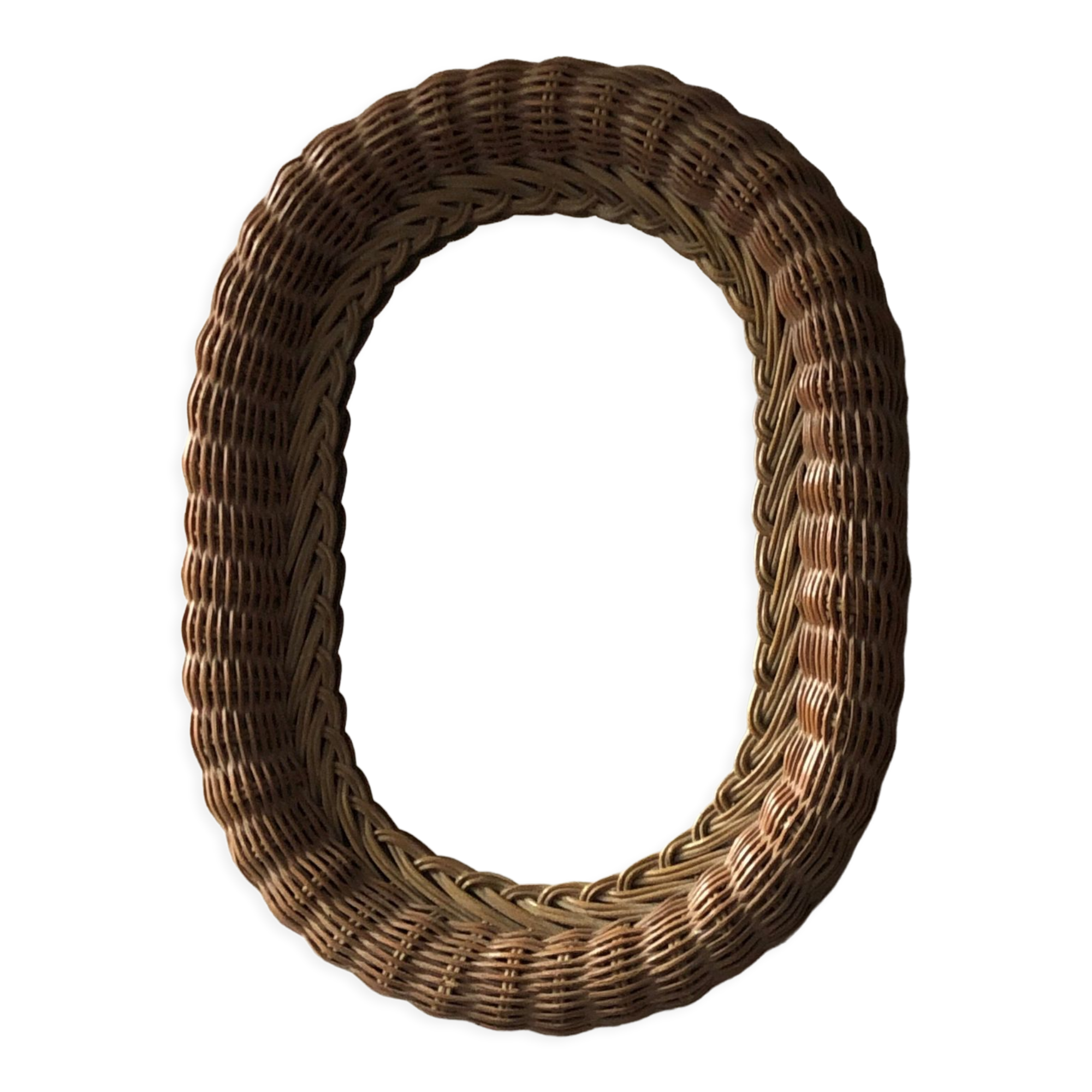 Oval rattan mirror vintage year 60 year 70