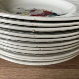 Vintage-Set of 14 soup plates-floral pattern