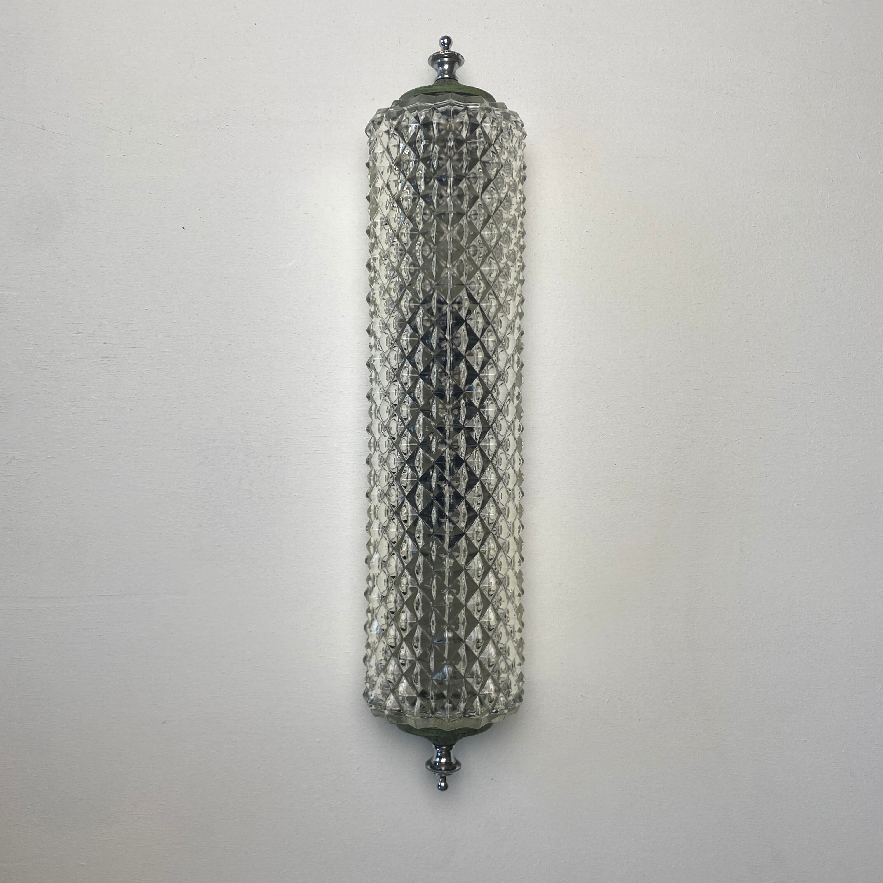 Vintage molded glass wall lamp