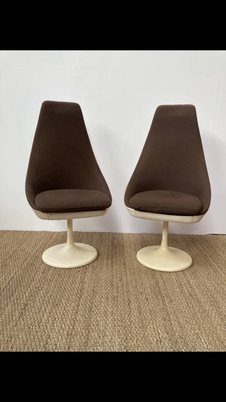 Chaises pied tulipe années 1970