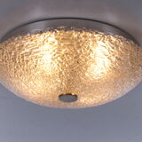 Vintage ceiling lamp with chrome and murano glass, 1960s