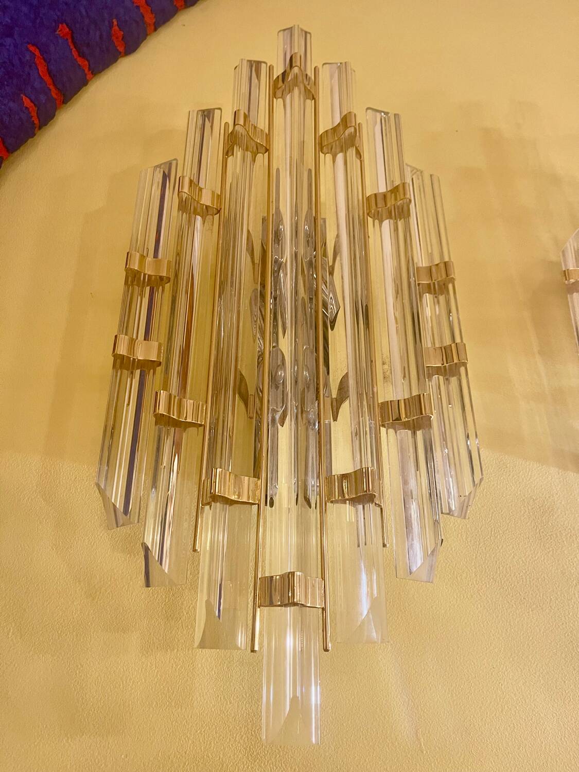 Venini iridescent glass wall light 7 blades model XL