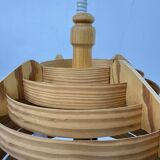 Vintage swedish Hans Agne Jackobsson lamella hanging lamp , 1970s