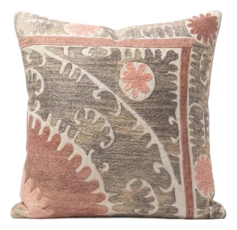 Vintage embroidered cushion cover 56x61 cm