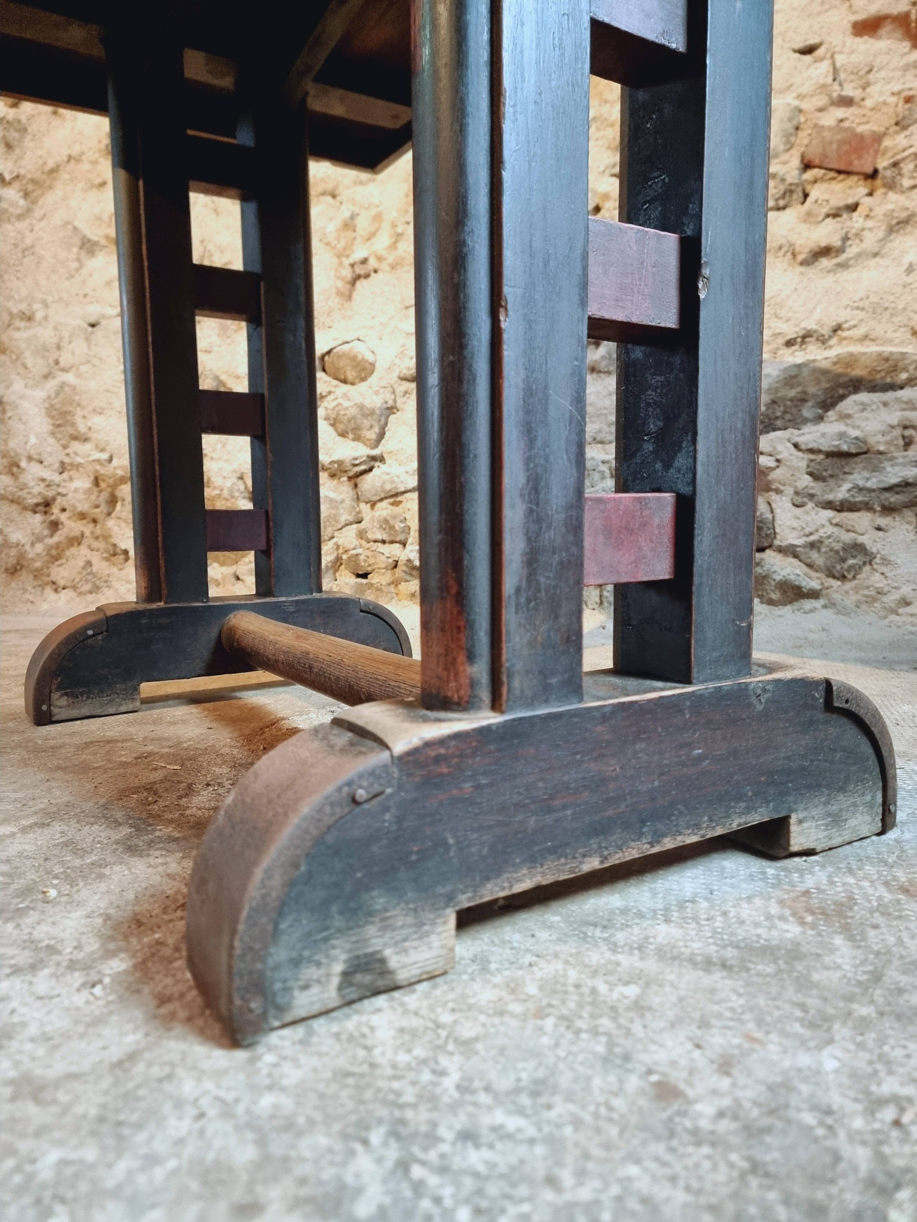 Antique oak bistro table – France, 1920s