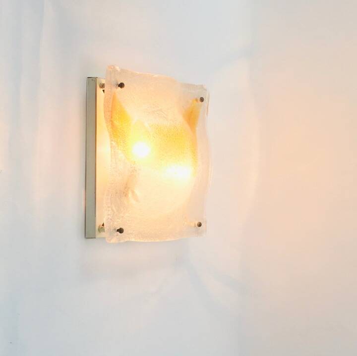 Murano Glass Flush Mount or Wall Light/Sconce by Toni Zuccheri for Mazzega, Italy, 1970s