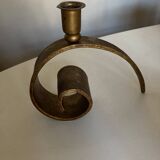 Battered iron candle holder Italian work 1970