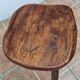 Low tripod stool in solid wood, design by Henri Bataille, 35 cm