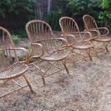 Lot de 4 fauteuils adultes en rotin