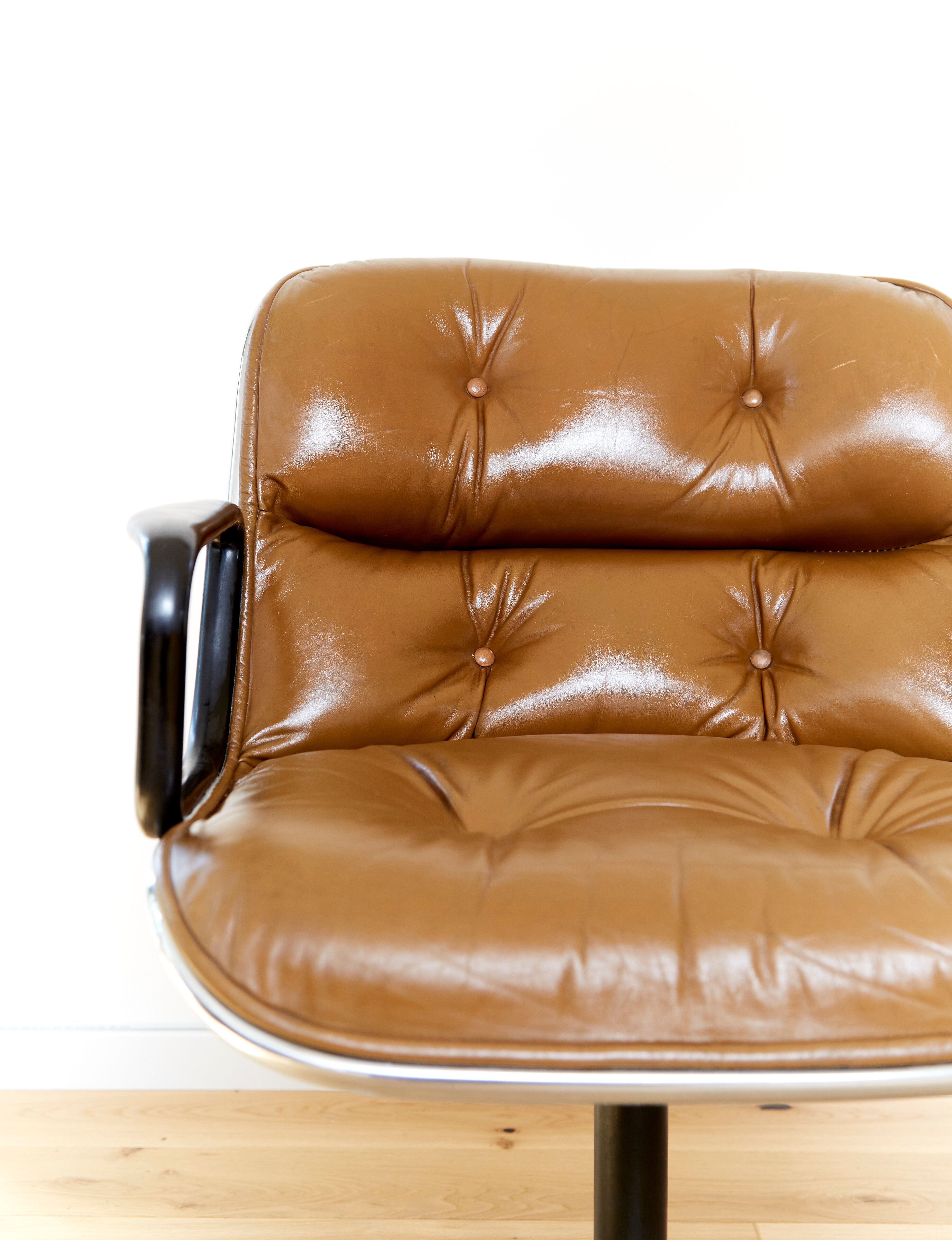 Charles Pollock Leather Executive Chair for Knoll International