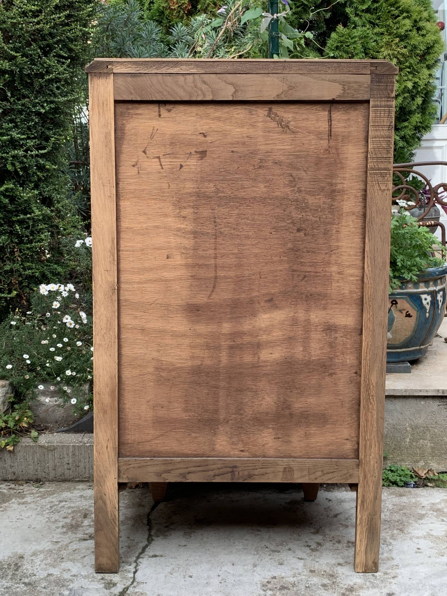 Art Deco chest of drawers in raw oak and yellow